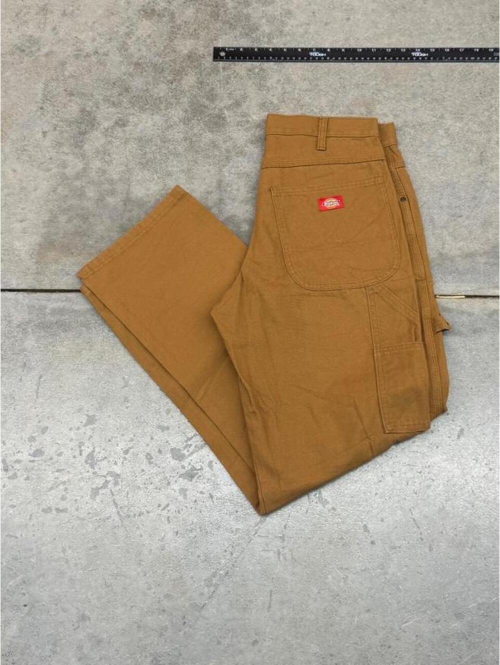 vintage dickies tan relaxed baggy fit dungaree cargo pants size 32 x 32